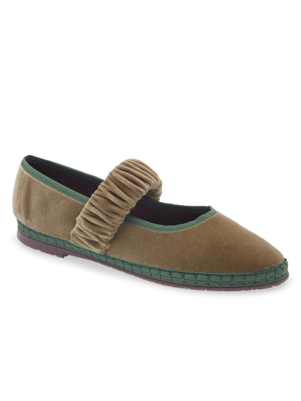 Flabelus Mafalda Velvet Espadrilles with Ruched Strap